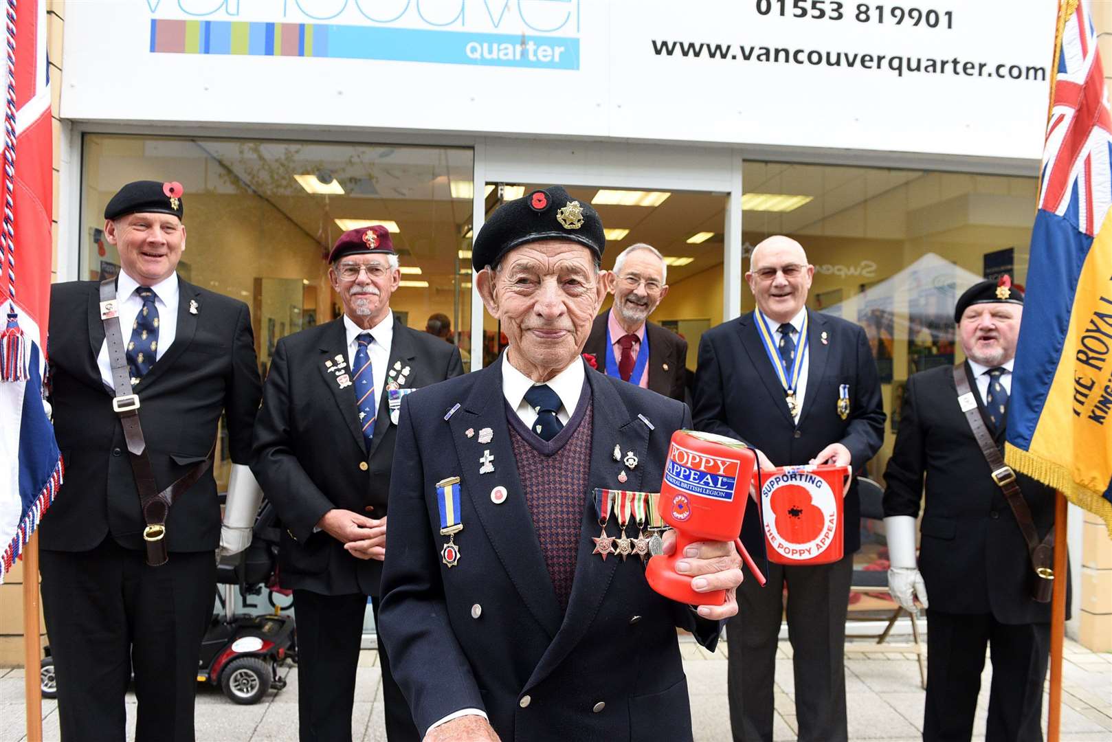 Launch of Lynn Royal British Legion branch Poppy Appeal in 2017.
From left to right, at the back are Robert Hipkin, Paul Chase, Honorary Alderman John Loveless, David Norman and Paul Giles, with Cyril Route, front